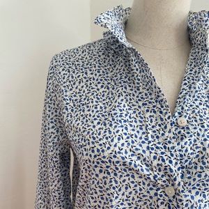 Blue Floral Button Down Shirt